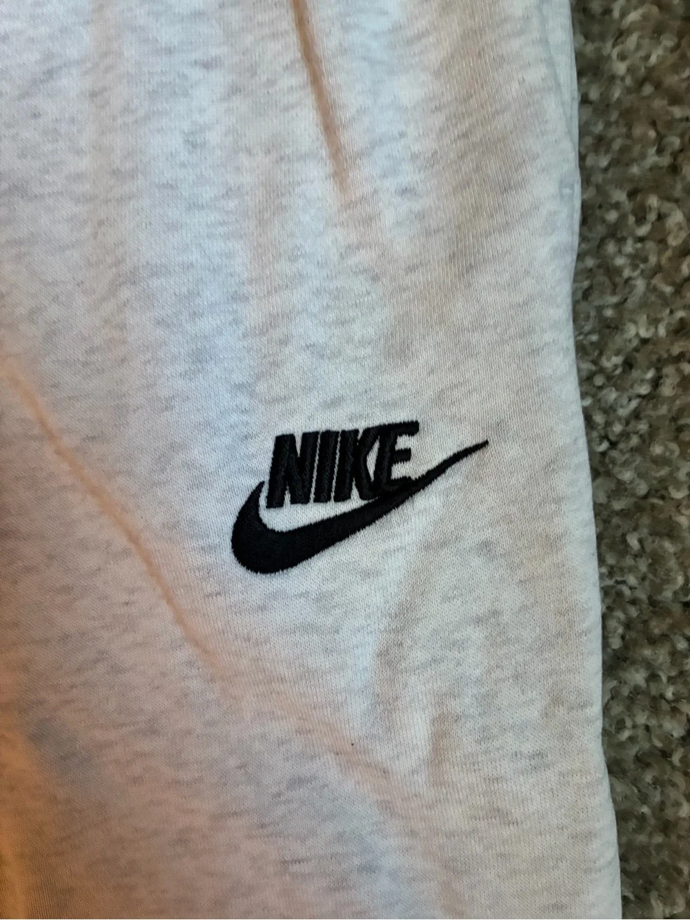 Nike Light Gray Boys' Jogger Sweatpants with Black Swoosh